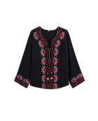 Blouse avec broderies Talara noire