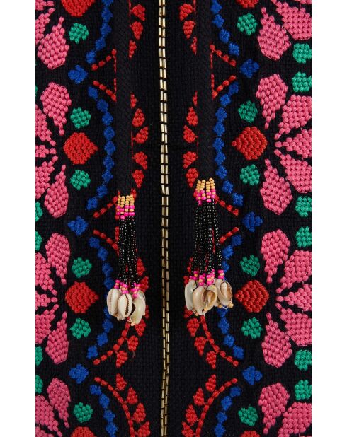 Blouse avec broderies Talara noire