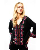 Blouse avec broderies Talara noire