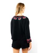 Blouse avec broderies Talara noire