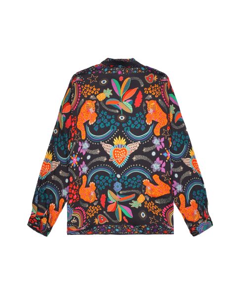 Chemise imprimé animaux fantastiques Bonaventure Crazy World noire