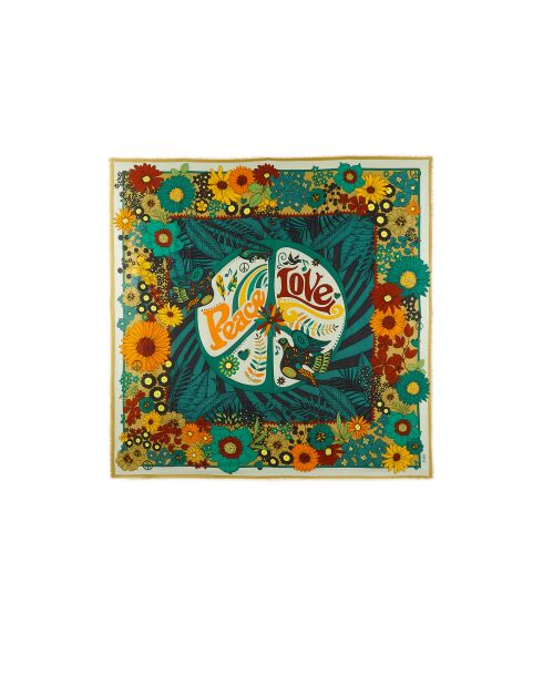 Grand foulard imprimé floral Peacelove vert