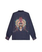 Chemise imprimé indien Bonaventure Nouveau Western bleue