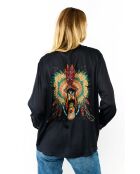 Chemise imprimé indien Bonaventure Nouveau Western bleue