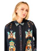 Chemise imprimé indien Bonaventure Nouveau Western bleue