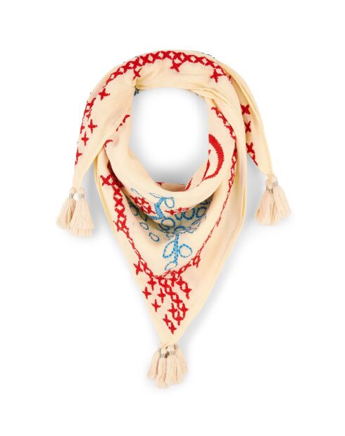 Foulard brodé Nayarit blanc