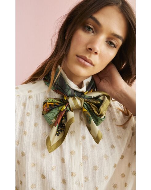 Foulard moyen imprimé floral Peacelove vert