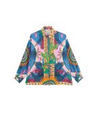 Chemise imprimé faune Bonaventure Zoulou bleue
