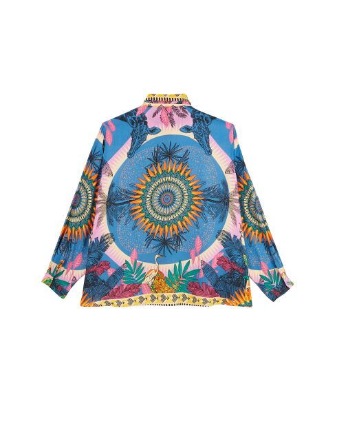 Chemise imprimé faune Bonaventure Zoulou bleue