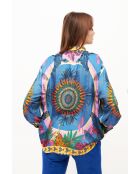 Chemise imprimé faune Bonaventure Zoulou bleue