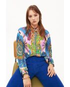 Chemise imprimé faune Bonaventure Zoulou bleue