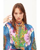Chemise imprimé faune Bonaventure Zoulou bleue