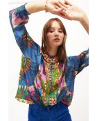 Chemise imprimé faune Bonaventure Zoulou bleue