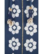 Robe droite fendue à broderies Alberto bleue