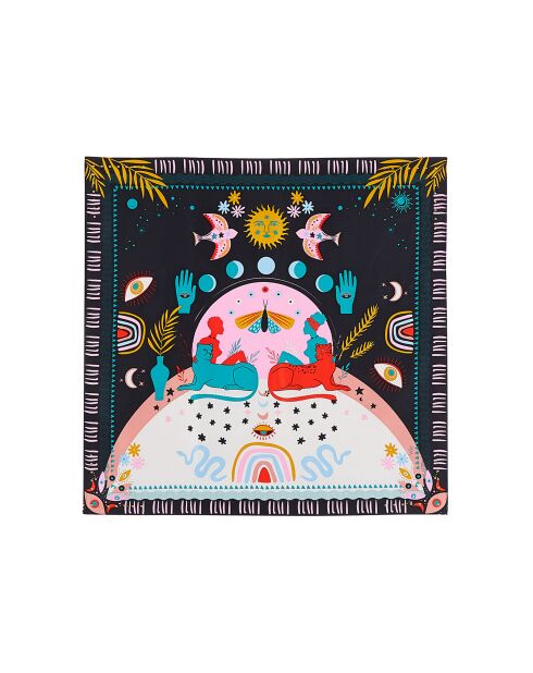 Mini foulard imprimé astral Moonchild noir