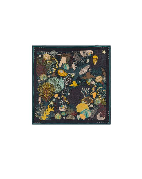 Mini foulard thème fonds marins Deepsea noir