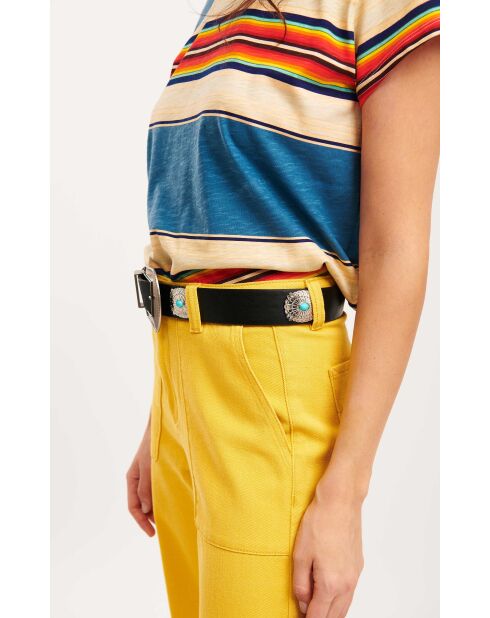 Ceinture en cuir inspiration navajo Kishi noire