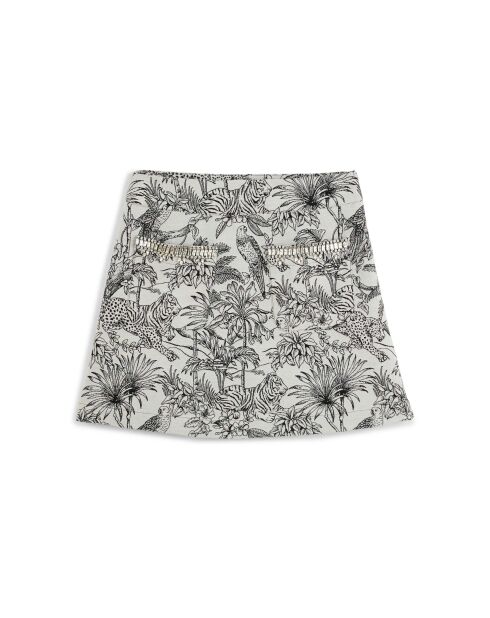 Jupe droite courte à motifs Giacomo noire