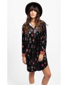 Robe chemise courte en velours Rosaria noire