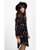 Robe chemise courte en velours Rosaria noire