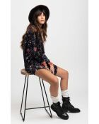 Robe chemise courte en velours Rosaria noire