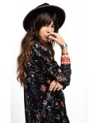 Robe chemise courte en velours Rosaria noire