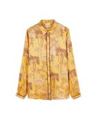 Chemise manches longues à motifs Mani ocre