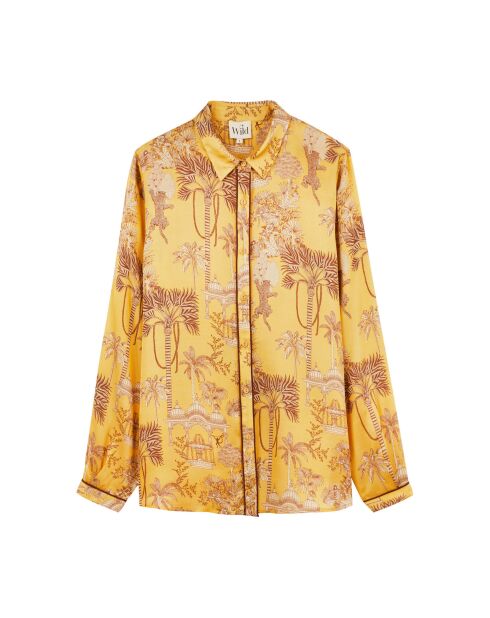 Chemise manches longues à motifs Mani ocre