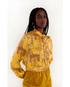 Chemise manches longues à motifs Mani ocre