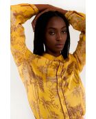 Chemise manches longues à motifs Mani ocre