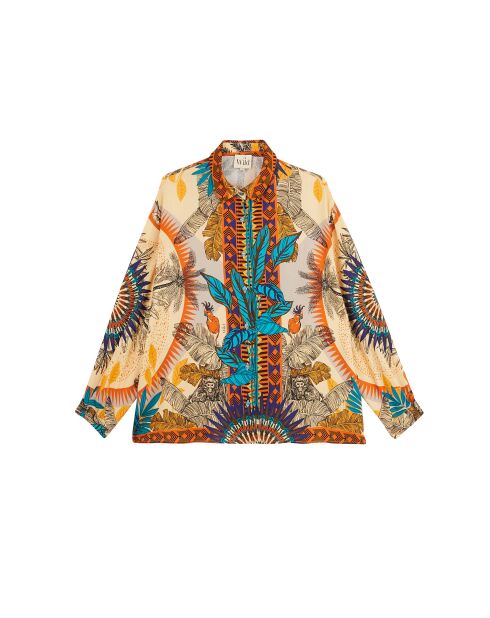 Chemise imprimé faune Bonaventure Zoulou beige