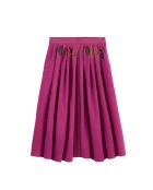 Jupe brodée plumes Humberto rose