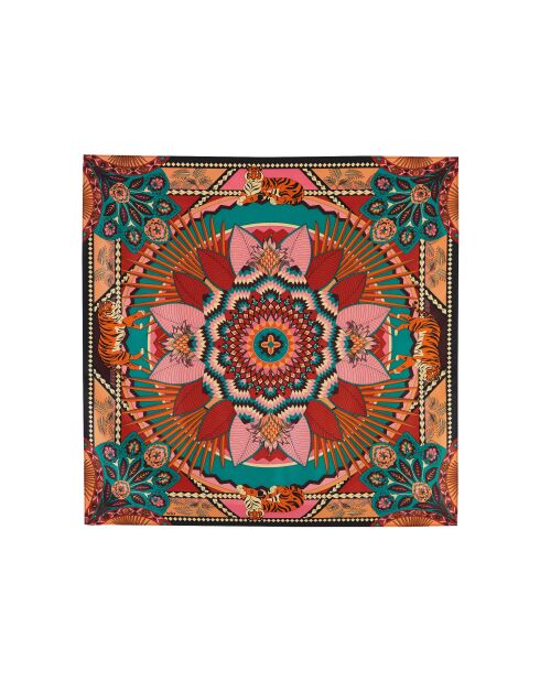 Mini foulard imprimés colorés Tiger Year rouge