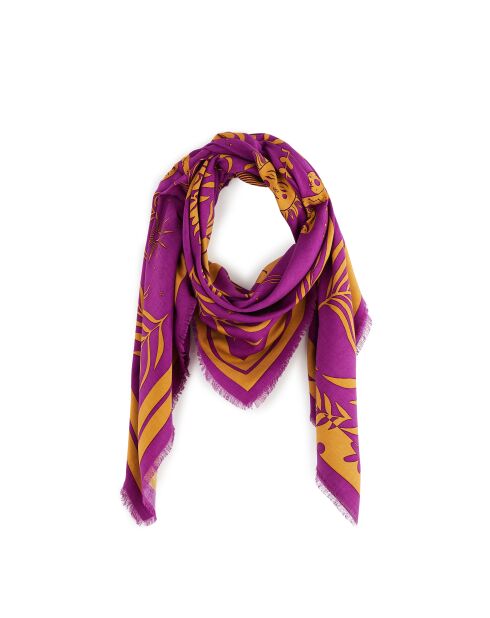 Grand foulard imprimé astral Univers violet