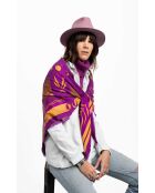 Grand foulard imprimé astral Univers violet