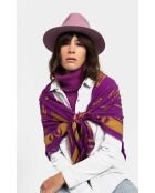 Grand foulard imprimé astral Univers violet