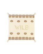 Foulard en gaze de coton brodé Ocampo beige