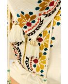 Foulard en gaze de coton brodé Ocampo beige