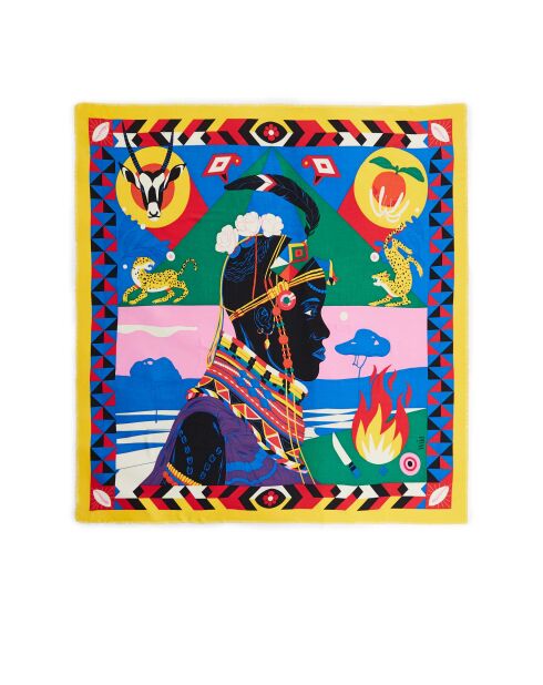 Grand foulard univers pop Samburu multicolore