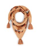 Moyen foulard en gaze de coton Emiliano beige