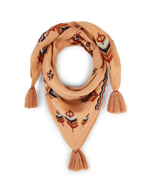 Moyen foulard en gaze de coton Emiliano beige