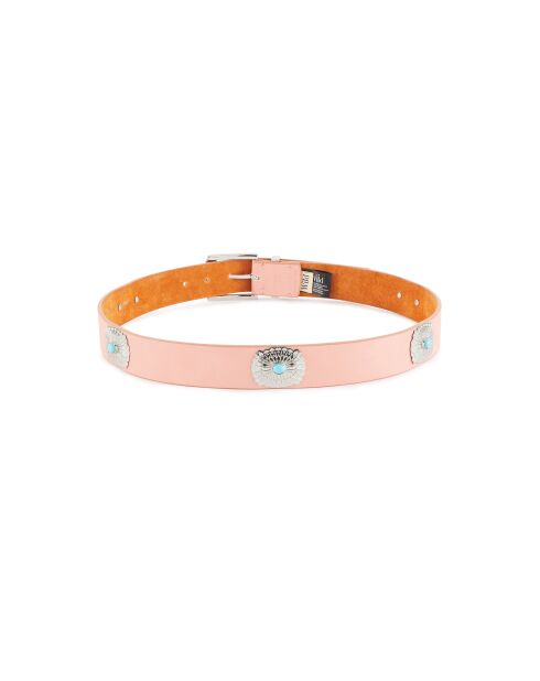 Ceinture en cuir inspiration navajo Kishi rose