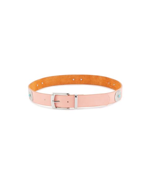 Ceinture en cuir inspiration navajo Kishi rose