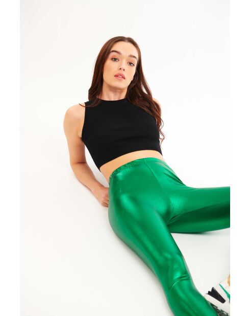 Legging lamé Flashdance vert