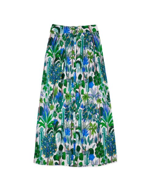 Jupe longue imprimé floral Bobbie verte