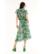 Jupe longue imprimé floral Bobbie verte