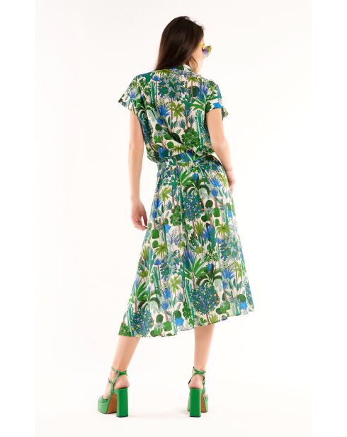 Jupe longue imprimé floral Bobbie verte