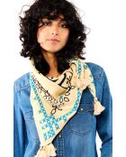 Foulard brodé Nayarit beige