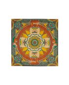 Mini foulard imprimés colorés Tiger Year kaki
