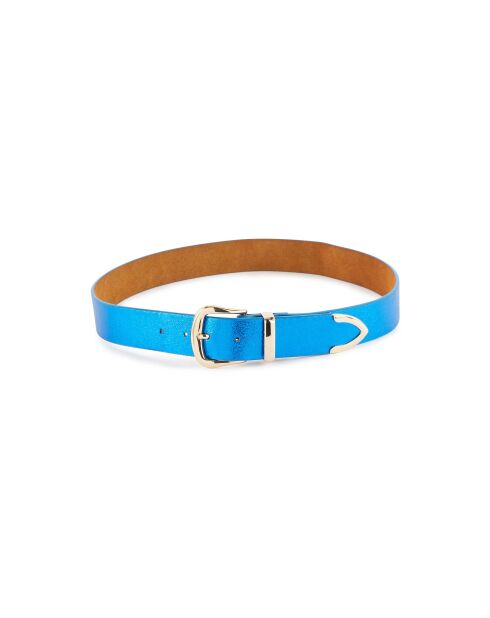 Ceinture en cuir irisé Capitano bleue